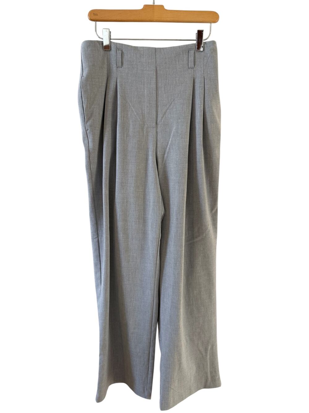 Rachel Zoe Office Ready High Waisted Pleated Trousers Light Gray 6